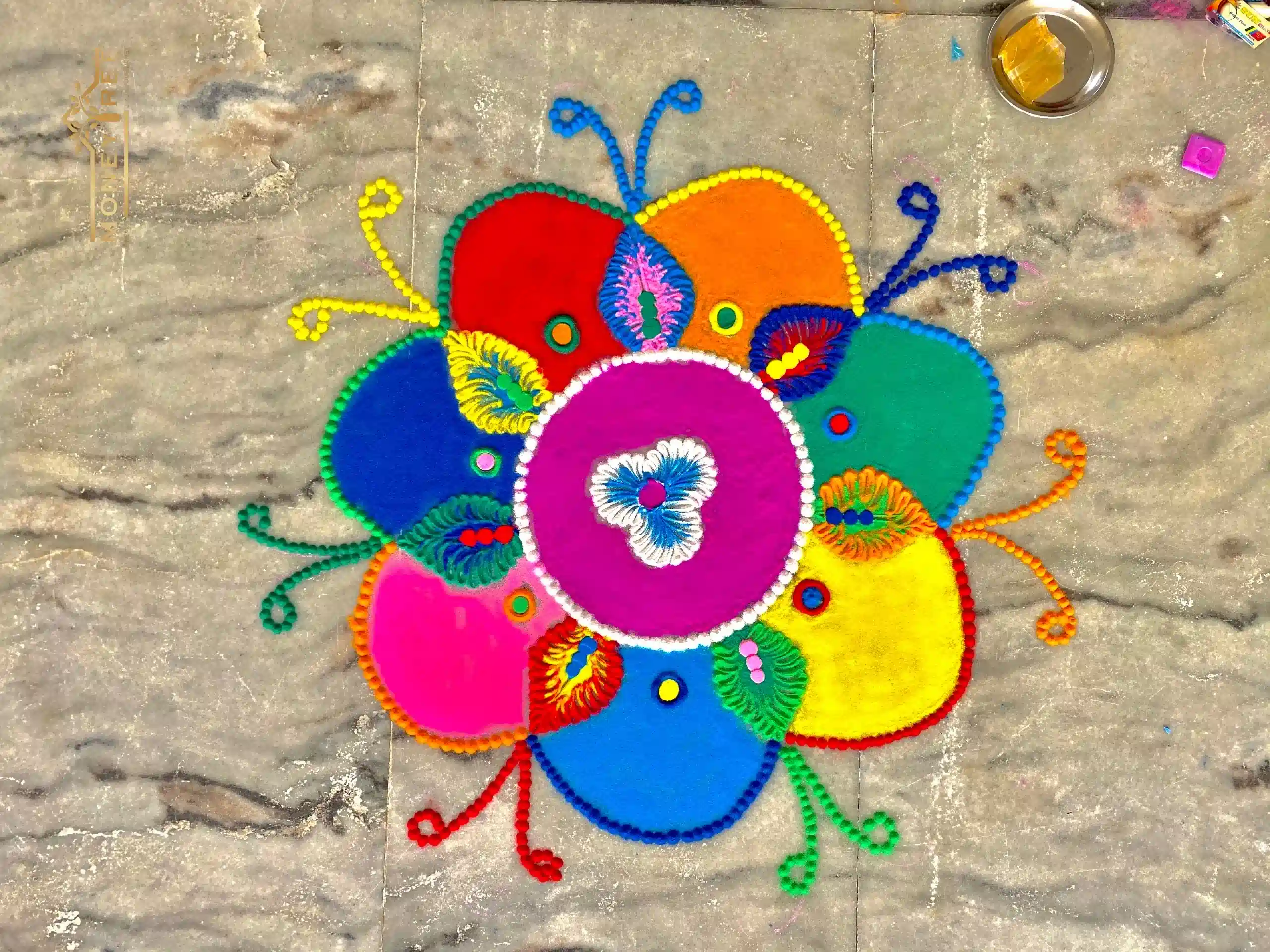 Colourful Floral Rangoli Design