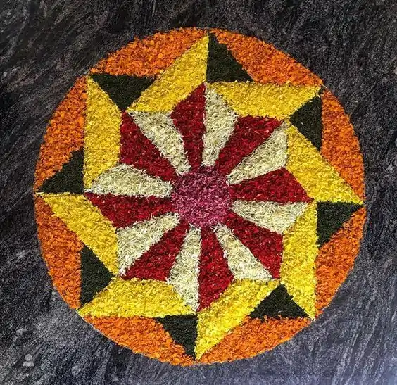 Flower Petal Rangoli Design