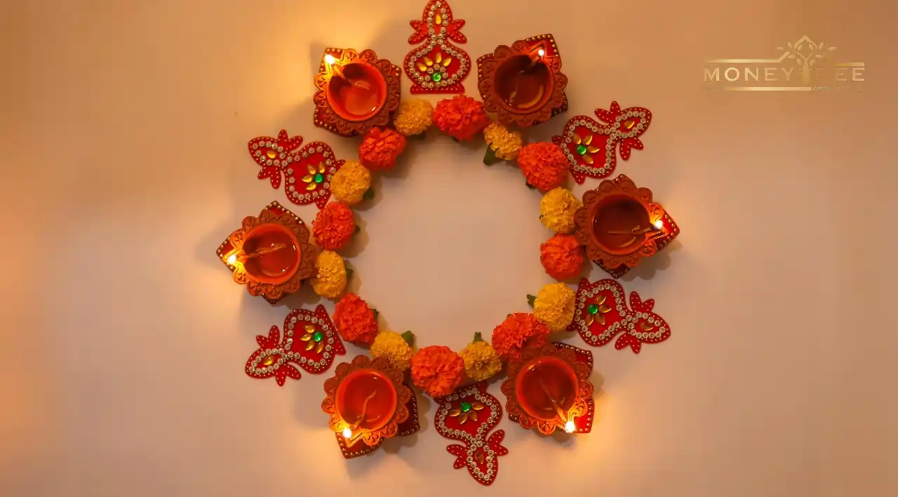 Hues of Sunset Rangoli Design