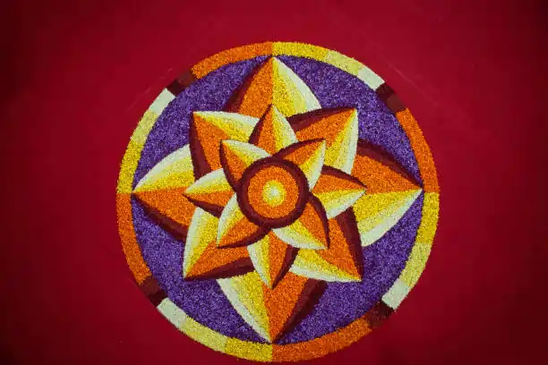 Purple Blaze Rangoli Design
